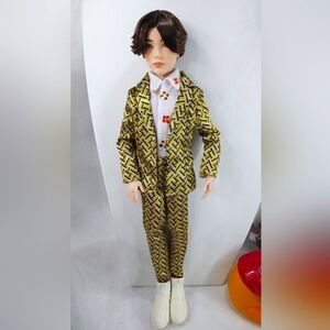 BTS Suga Doll Korean Boy Band Idol Wearing Gold & Silver Suit Mattel K-p…